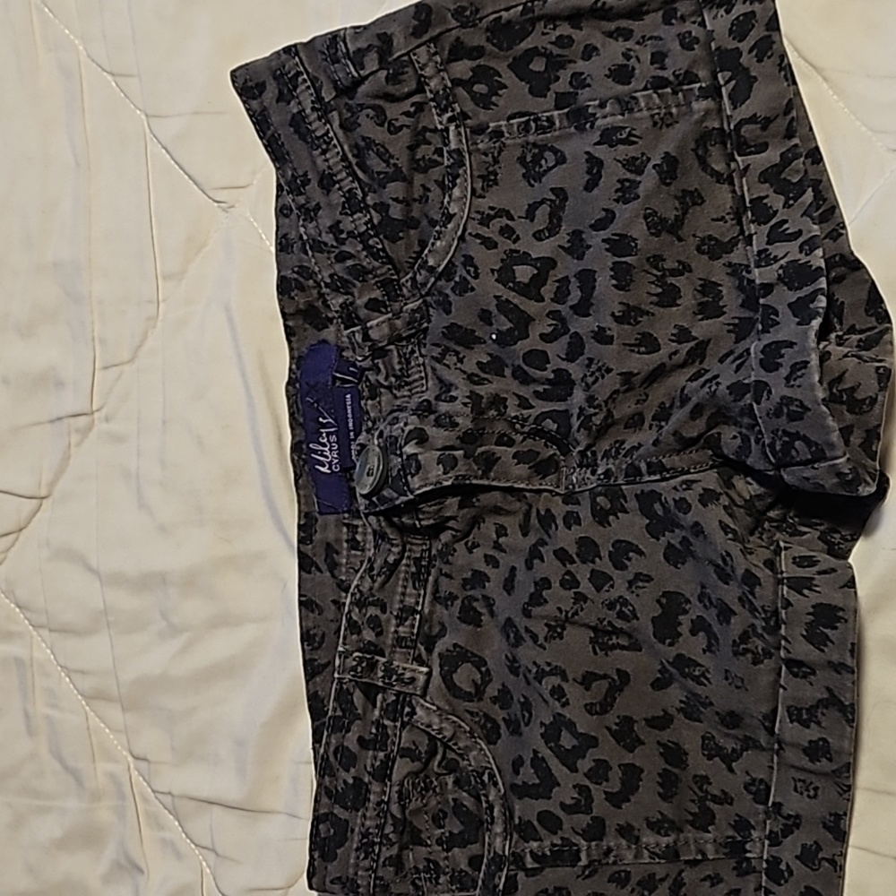 Miley Cyrus & Max Azria animal print shorts